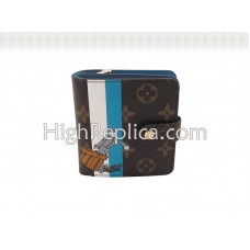 Portofel compact cu fermoar Louis Vuitton Monogram Groom albastru