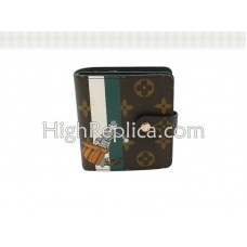 Portofel compact cu fermoar Louis Vuitton Monogram Groom verde