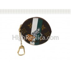 Portofel rotund Louis Vuitton Monogram Groom, verde