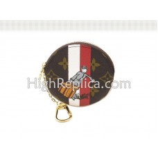 Portofel rotund Louis Vuitton Monogram Groom roșu