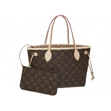 Geantă Louis Vuitton Monogram Neverfull PM Bej